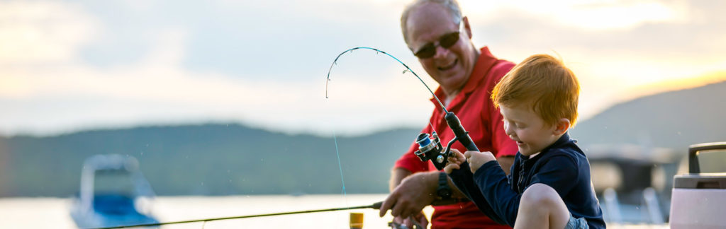 fishing with grandpa on dock