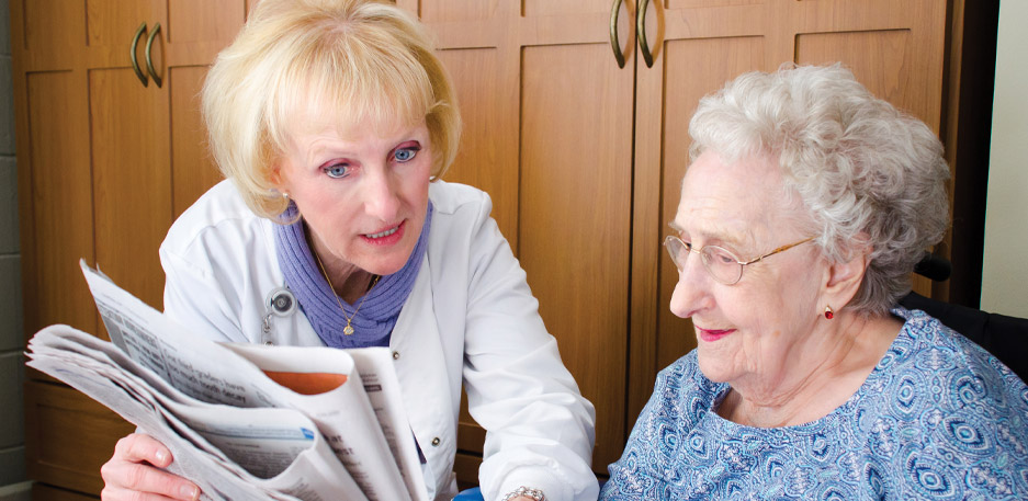 reading to resident