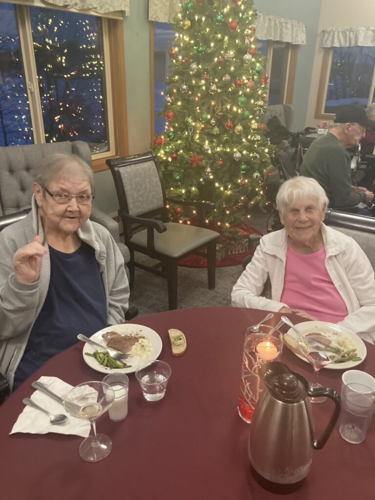 Residents enjoy a special holiday meal thanks to the generous donations.