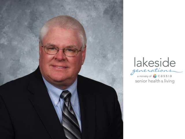 Headshot of Pastor Keith Carlson and Lakeside Generations logo